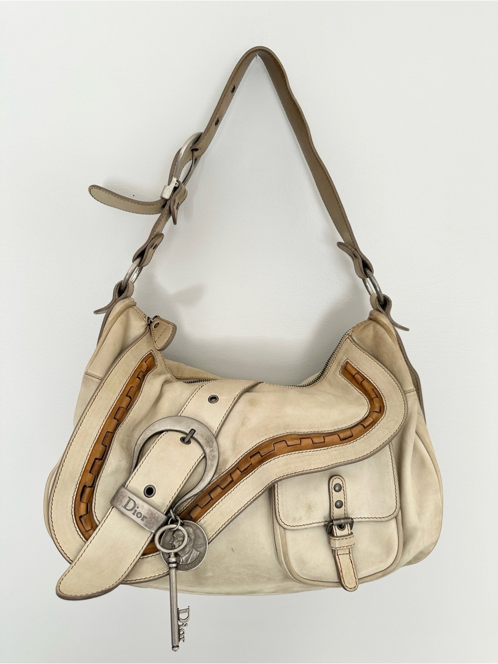 DIOR 2007 Gaucho Double Saddle Leather Shoulder Bag John Galliano Era